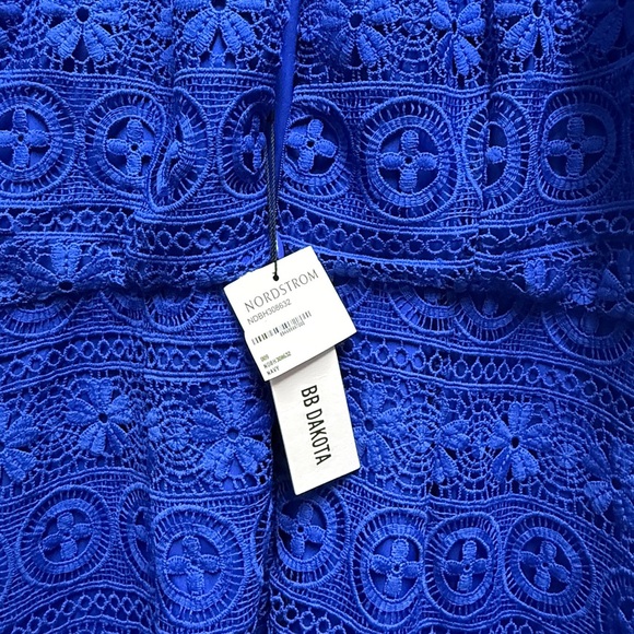 BB Dakota Royal Blue Lace Mini Dress - Picture 3 of 4